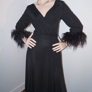 Lilli Diamond Feather Trim Dress
